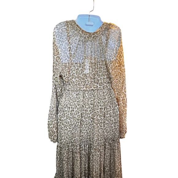 New ALESSIA ZAMATTIO Favignana Silk Cheetah Tiered Maxi Dress Sz 42 / US 6 - Picture 11 of 16